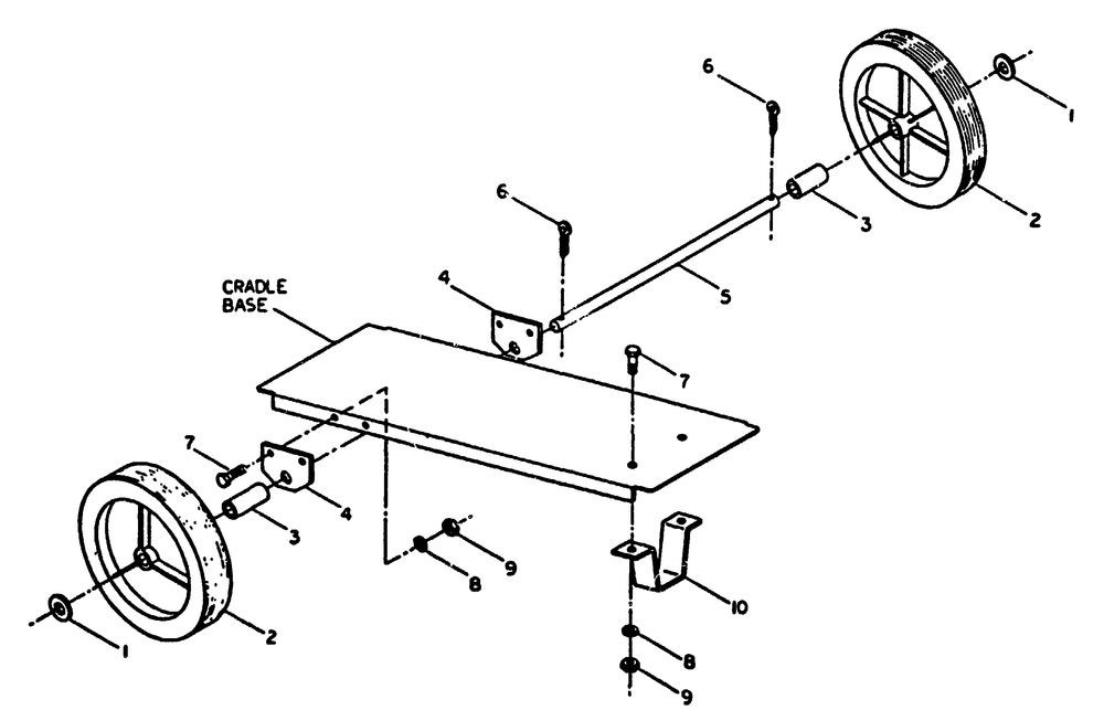 Wheel Kit Diagram and Parts List for 8865-5-L4000  Briggs and Stratton Generator
